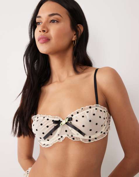Wild Lovers Romy mesh bra in black and white polka dot - view 1