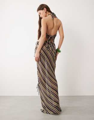 Wild Lovers Sahara beach maxi skirt in multi stripes