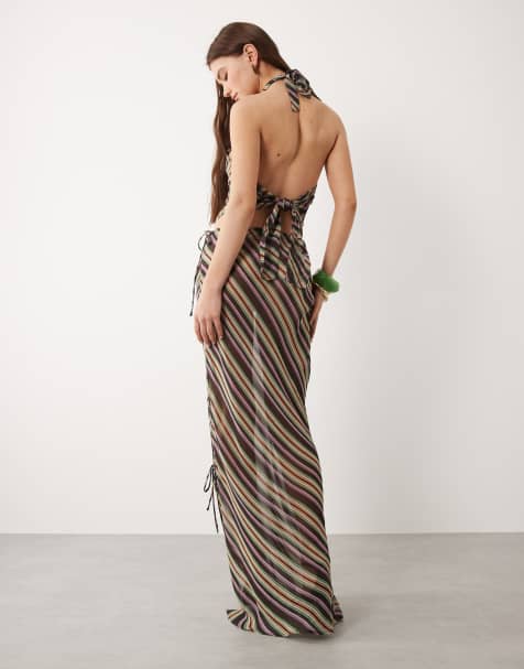 Wild Lovers Sahara beach maxi skirt in multi stripes - view 1
