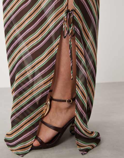 Wild Lovers Sahara beach maxi skirt in multi stripes, 5 of 5