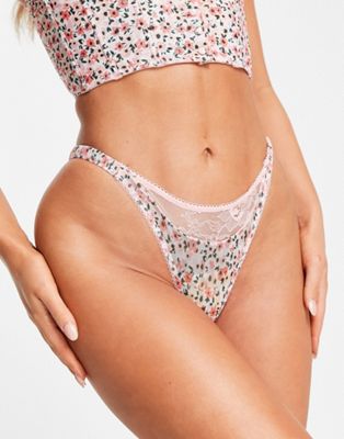 Shelly tanga thong in floral-Multi