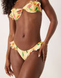[Wild Lovers] Wild Lovers Studio 54 bikini bottoms with frill detail in multi L Multi