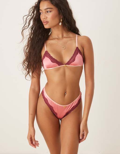 Wild Lovers - Thea - Slip met kanten detail in roze, 4 van 4