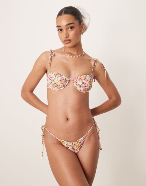 Wild Lovers - Tropicana - Slip bikini multicolore con allacciatura laterale - view 1