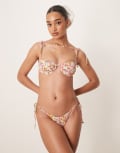 [Wild Lovers] Wild Lovers Tropicana tie side bikini bottoms in multi M Multi