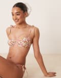 [Wild Lovers] Wild Lovers Tropicana underwire bikini top in multi L Multi