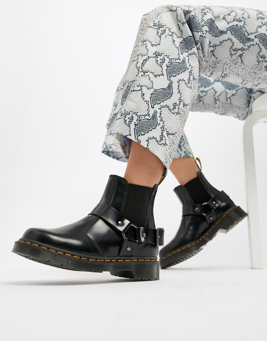 Wincox chunky Chelsea-støvler i sort læder fra Dr Martens