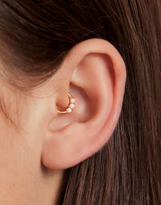 Jent Louis Melt half hoop pierce 片耳 Women's Men's 1 Pairs Punk Stainless Steel Hoop Loop Huggie