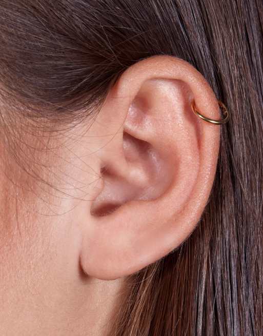 With Bling - Guldbelagte 8-millimeter hoop-ørering