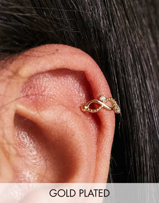 With Bling - Snoede guldbelagte ørecuffs med kubisk zirkon-sten - Kun hos ASOS