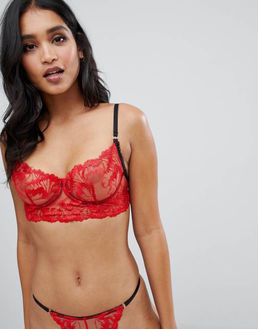 With Love Lilly Metisse mesh and lace lingerie set ASOS