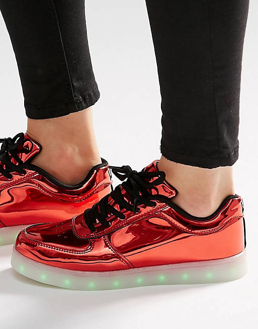 Wize & Ope Red Light Up Sole Trainers