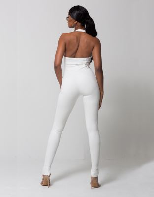 white fitted jumpsuit