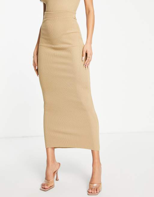 Rib store maxi skirt