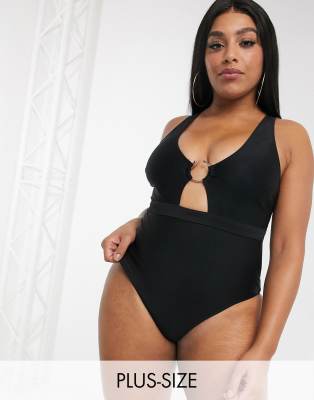 plus size cut out swimsuit