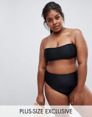plus size black bandeau bikini top