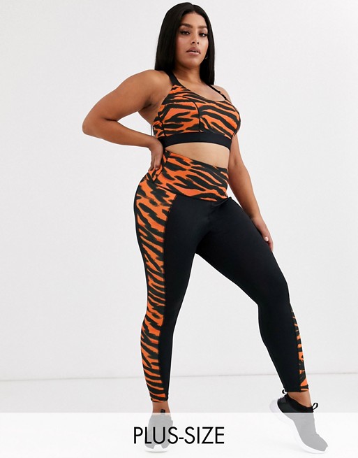 Wolf & Whistle Curve legging with zebra panel in black