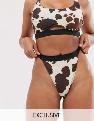 plus size cow print bikini