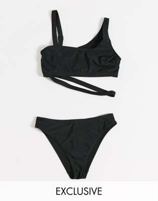 plain black bikini