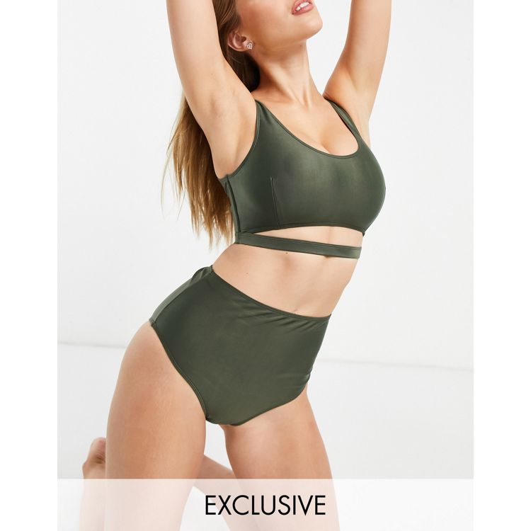ASOS Wolf & Whistle Larger Bust Strappy Khaki Green Maternity
