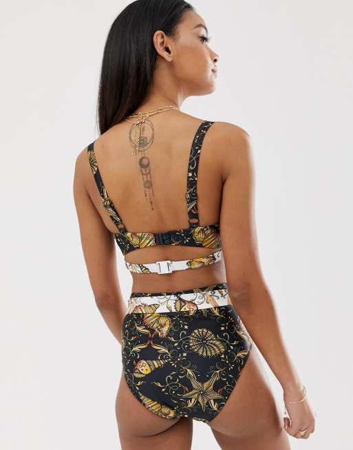 Wolf and whistle shell print bikini sales