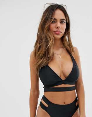 fuller bust black bikini top