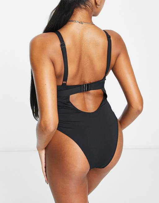 WOLF AND WHISTLE Wolf & Whistle Fuller Bust Swimsuit In Black for Women