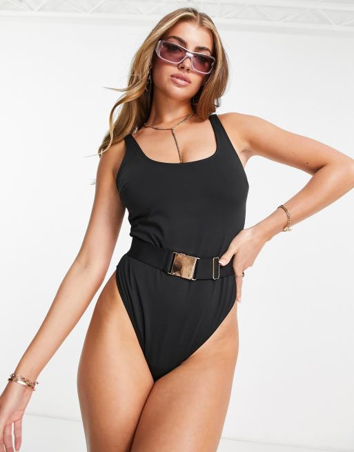 WOLF AND WHISTLE Wolf & Whistle Fuller Bust Swimsuit In Black for Women