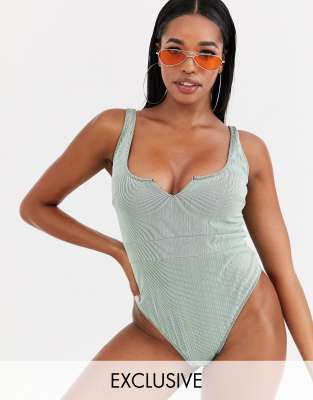 v cut swimsuit