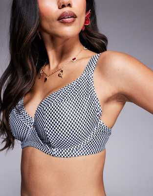 Wolf & Whistle Geo Textured Underwire Bikini Top