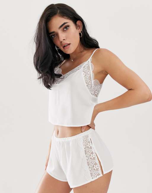 White lace pyjama cheap set