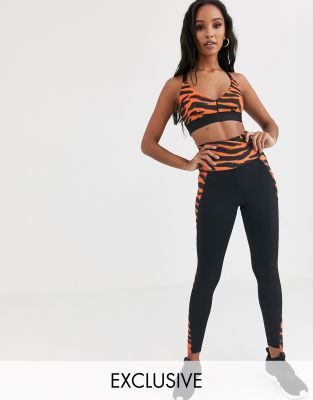 zebra print sports bra