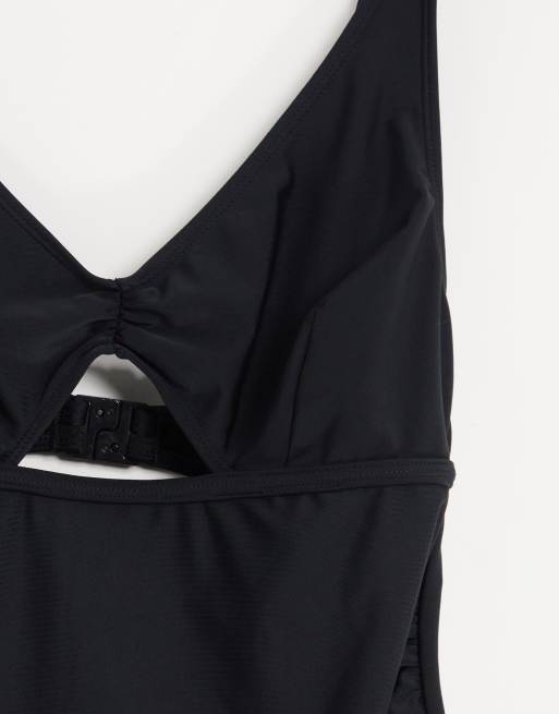 Wolf & Whistle – Mammakläder – Svart exklusiv baddräkt med utskurna detaljer, 3 av 4