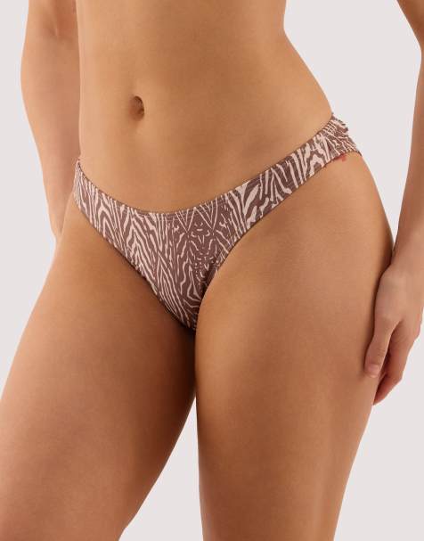 Wolf & Whistle Raquel tiger print high leg brazilian bikini brief in tiger print