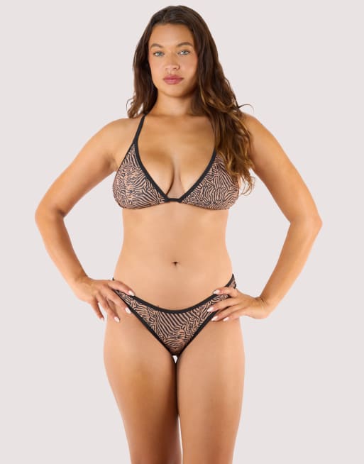 Wolf & Whistle Savana high leg bikini brief in tiger print, 4 of 4
