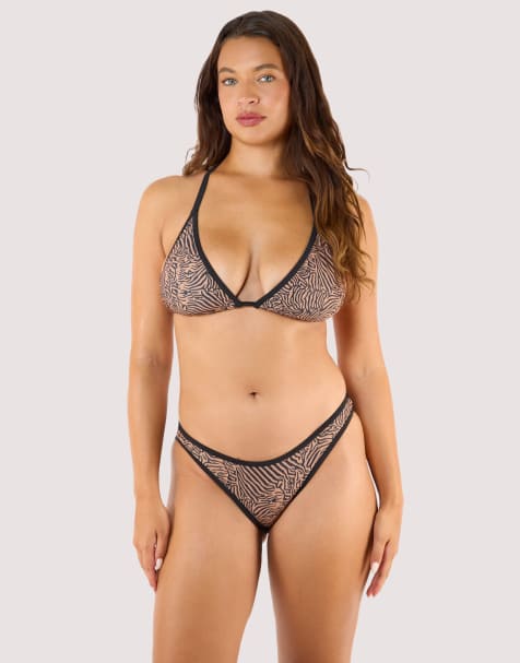 Wolf & Whistle Savana triangle bikini top in tiger print - view 1