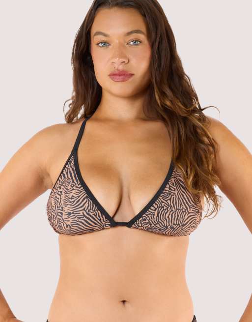 Wolf & Whistle Savana triangle bikini top in tiger print, 2 of 4