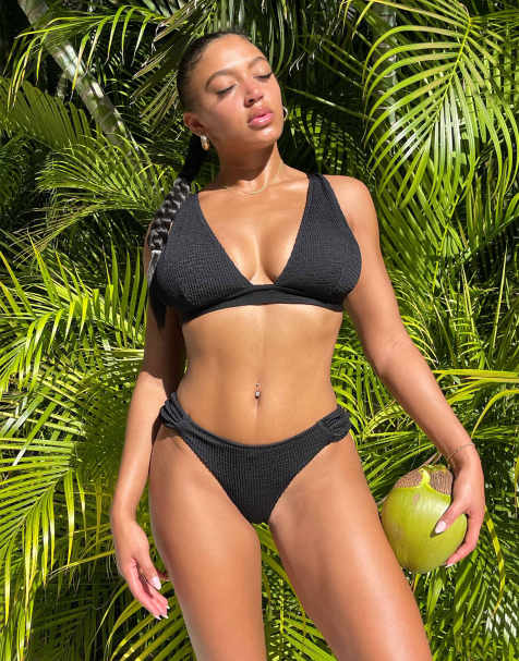 Wolf & Whistle Textured bikini in black - view 1