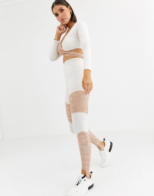 WOLF & WHISTLE WOLF & WHISTLE TIE DYE LEGGINGS IN STONE