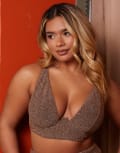 [Wolf & Whistle] Wolf & Whistle x Natalie Gessey Fuller Bust underwire bikini top in gold metallic 32E GOLD
