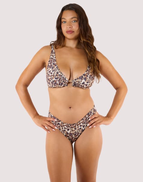 Wolf & Whistle Zarah animal print ring front top in animal print - view 1