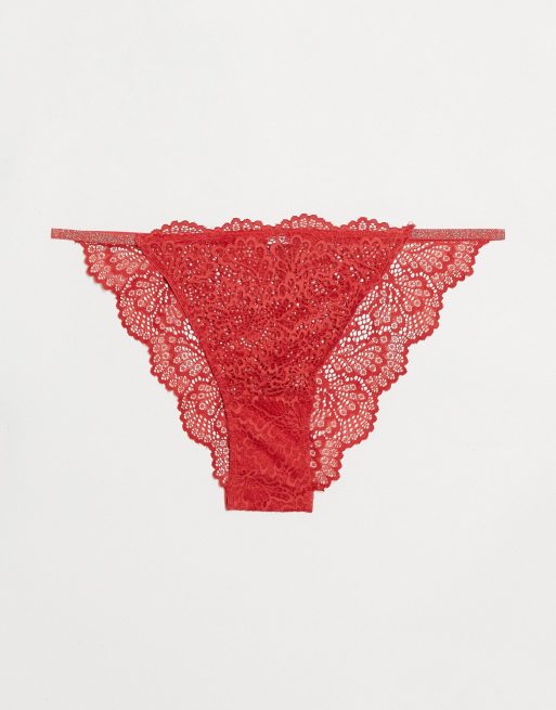 Women'secret - Completo intimo in pizzo arancione bruciato, 3 di 3