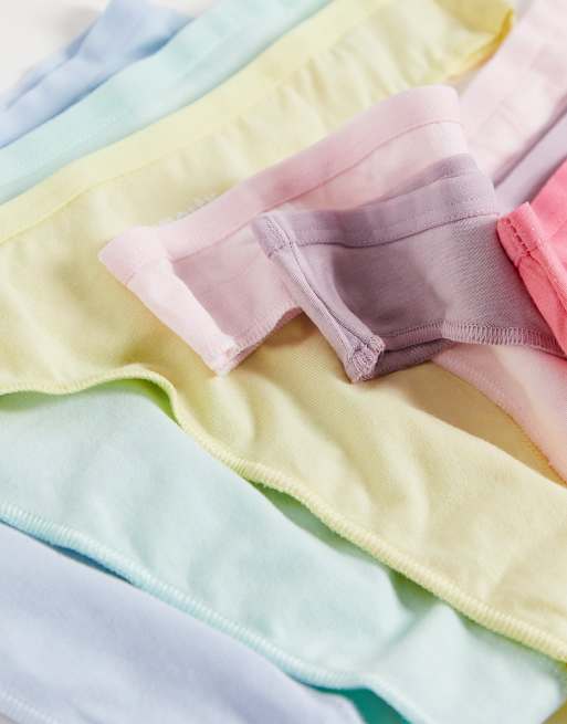 Women'secret - Confezione da 7 perizomi in cotone multicolore con scritta, 4 di 4