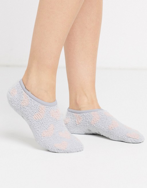Women'secret heart footsie socks in grey