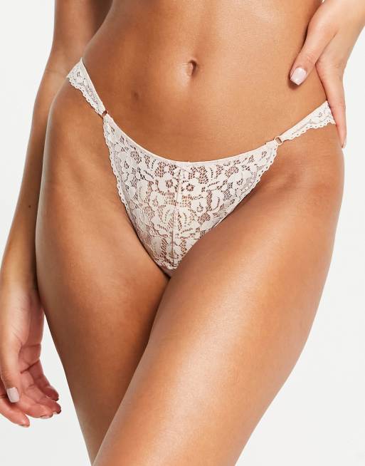 Women'secret lace high leg brazilian brief in pink, 4 of 4