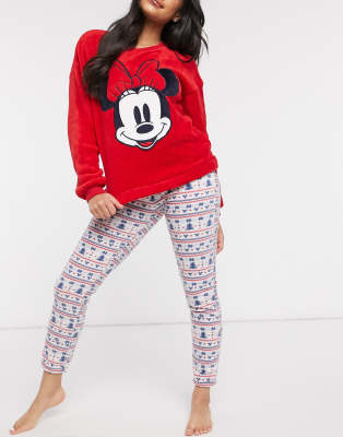 women's cozy pajama set long sleeve top and print leggings