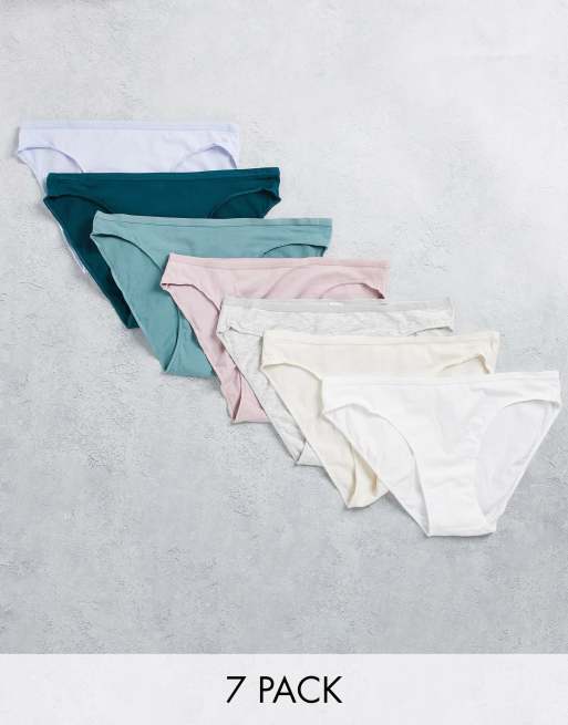 Women'secret - Pakke med 7 par hipster-trusser i flere farver