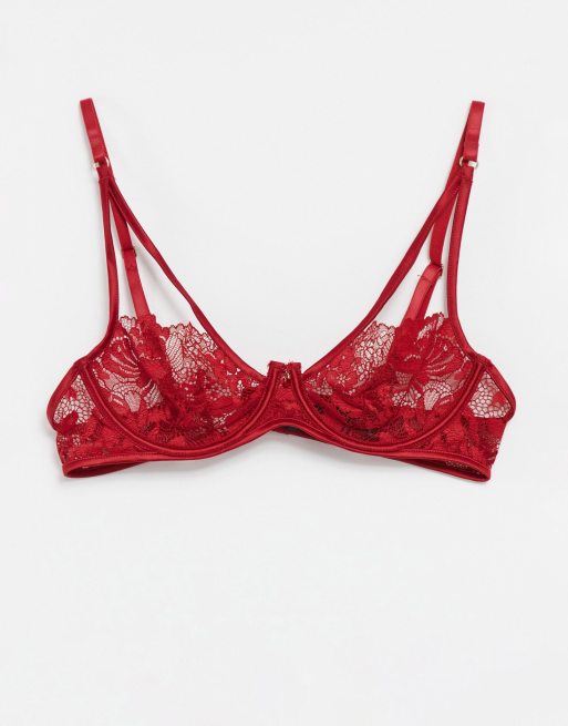 Victoria's Secret - unlined demi bra in red, Women's Fashion