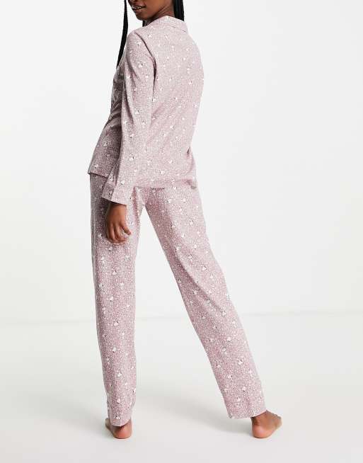 Women'secret Snoopy motif revere pyjama set in pink floral print, 2 of 4