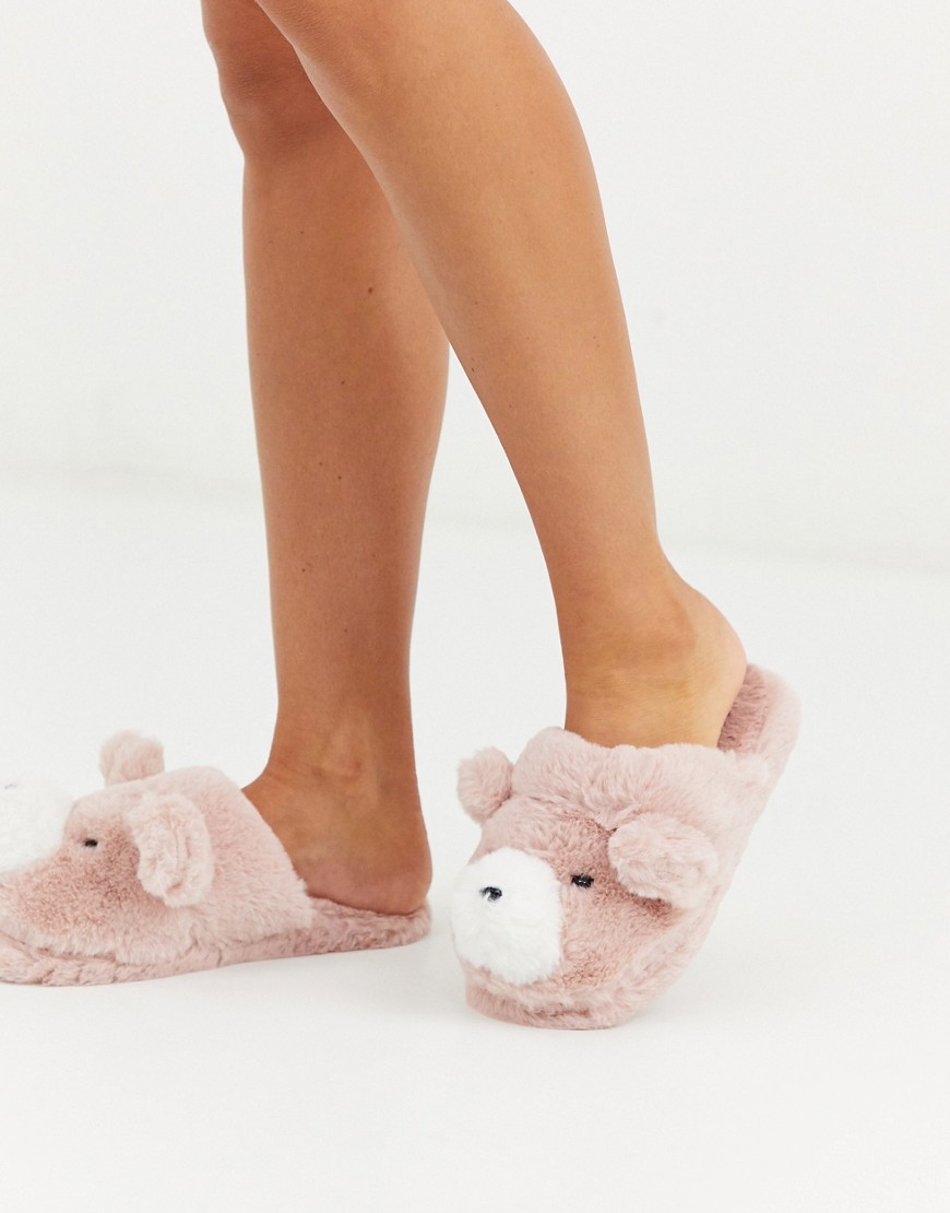 Women'secret - Soffici pantofole rosa con orso 3D